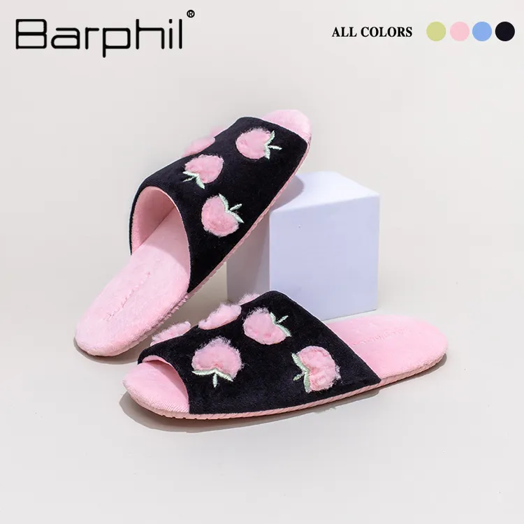 Barphil拖鞋女2025新款秋冬室内家居木地板甜美可爱棉拖鞋糖果色