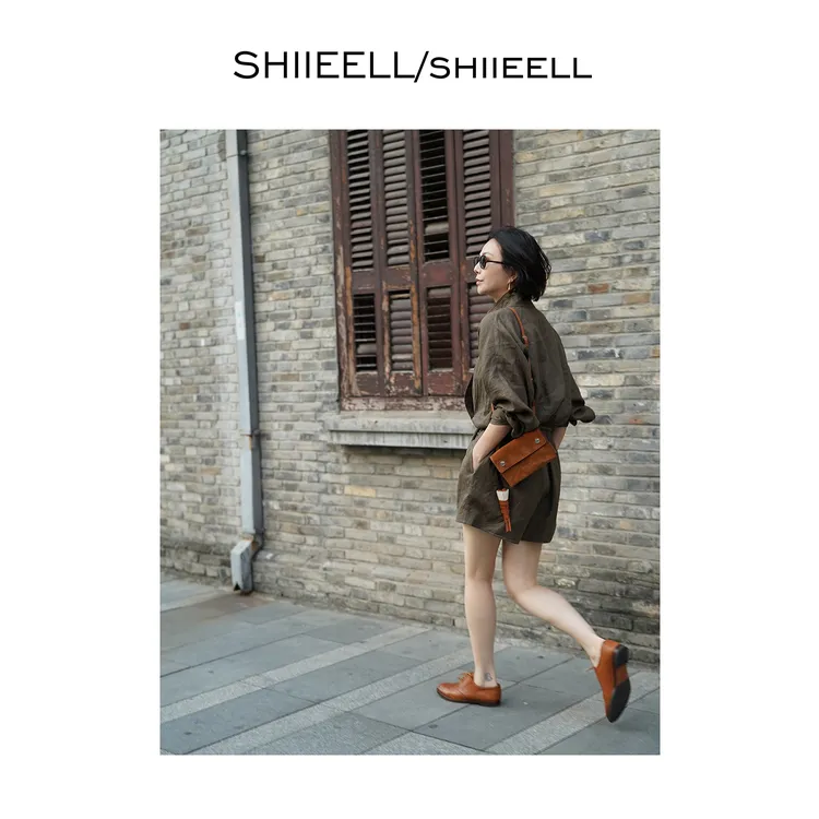 SHIIEELL夏季新款绿色时尚洋气薄款通勤气质休闲百搭连体裤W0424