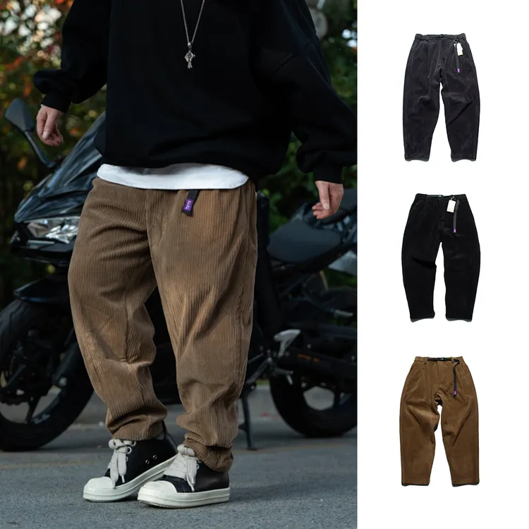 【重磅加绒子母条锥形裤】高街灯芯绒男女加厚街潮百搭休闲裤5382