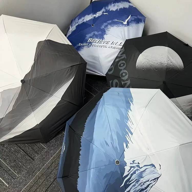 【环保主题限定版】全自动三折伞晴雨两用8骨100cm加强伞架防晒雨伞
