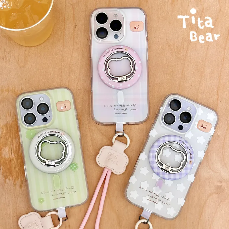 TitaBear风格-Tita缤纷夏日磨砂立体多巴胺苹果磁吸手机壳肉肉酱