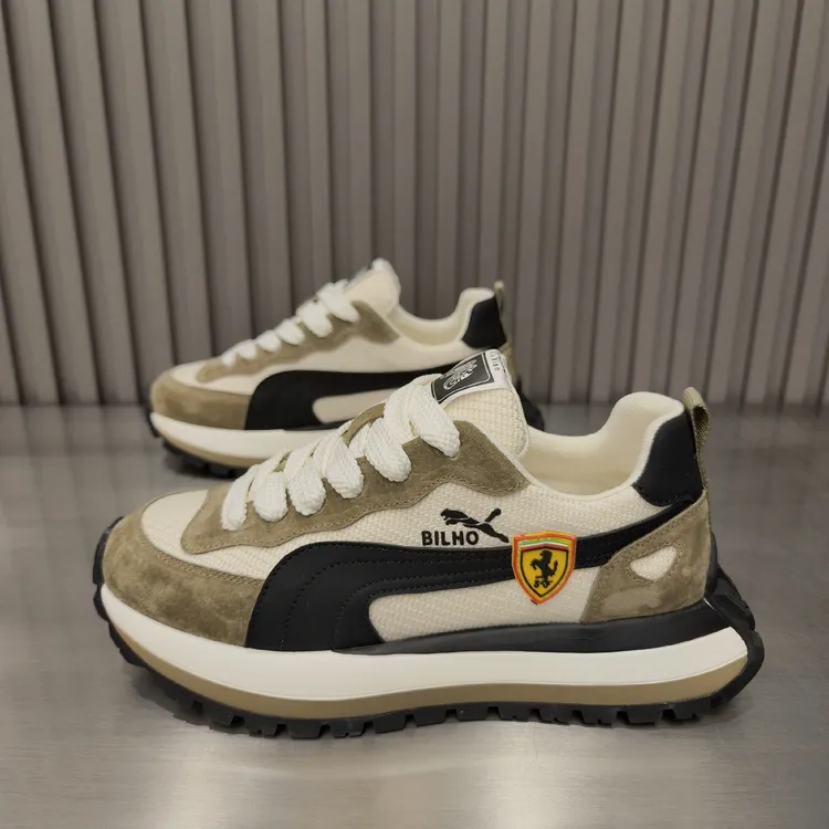 男士增高圆头秋季透气拼色厚底时尚百搭休闲鞋耐磨潮男鞋鞋子潮流