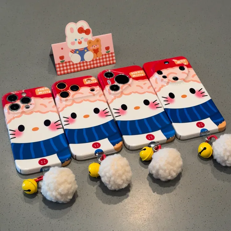 欧克里里暖冬Kitty铃铛毛球适用苹果17/16手机壳华为oppo小米vivo