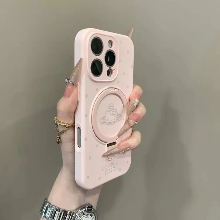 Kitty猫星球波点磁吸支架适用iPhone16promax手机壳苹果14pro女款