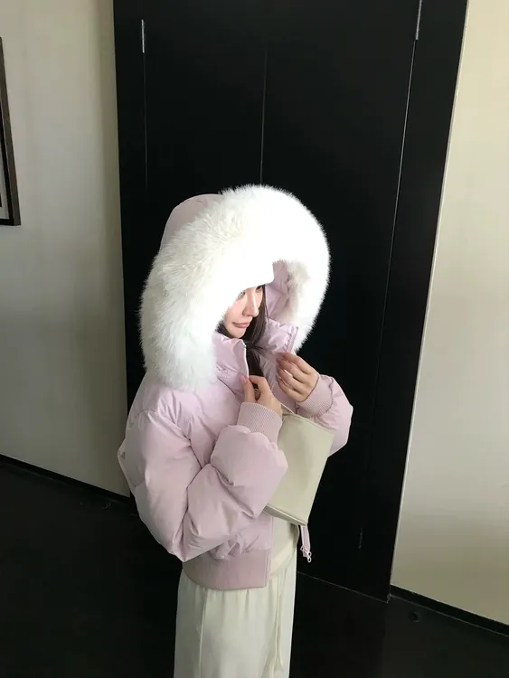 芬兰雪境大毛领连帽女士p棉棉服·收腰时尚秋冬季加厚百搭韩版外套