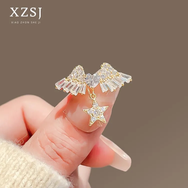 铜锆石胸针 百搭轻奢高级防走光扣女别针固定衣服精致胸花配饰