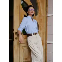 【破局】帅气老钱风免烫不皱夏季中式立领短袖衬衣通勤夏女衬衫