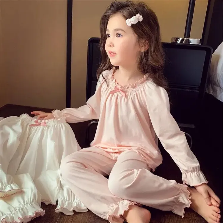 女童秋款家居服套装2025新款宝宝秋装洋气长袖长裤睡衣两件套0224