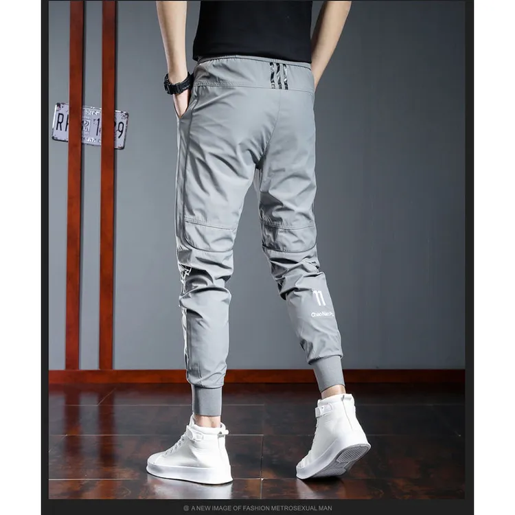 休闲裤男新款夏季薄款修身小脚运动裤DS