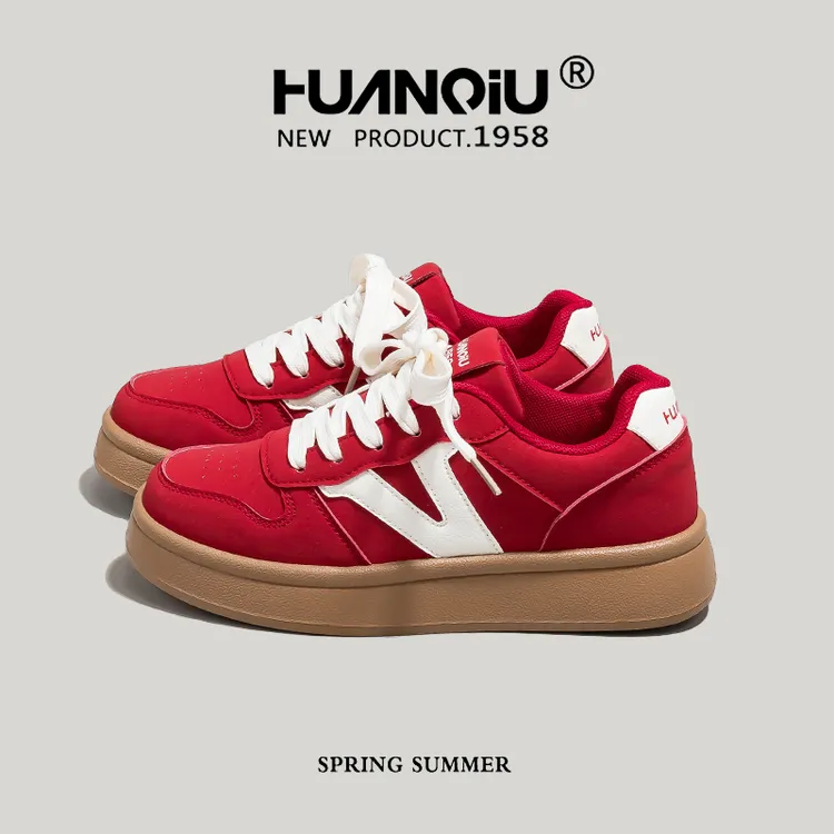 环球时尚高颜值小白鞋女2025早秋新款潮流厚底百搭增高鞋HC2567