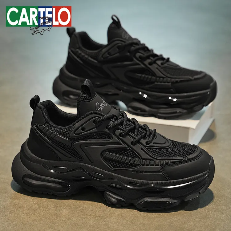 卡帝乐鳄鱼黑武士男鞋2026新款透气减震跑步运动休闲增高老爹潮鞋商品图
