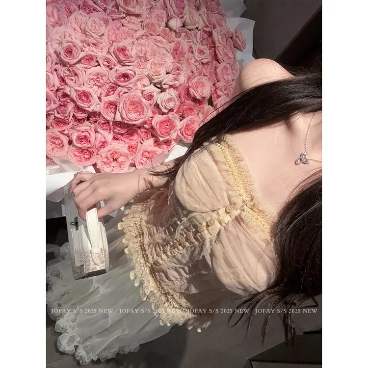 【CHASINGLIGHT】一字肩蕾丝花边抹胸 C1476