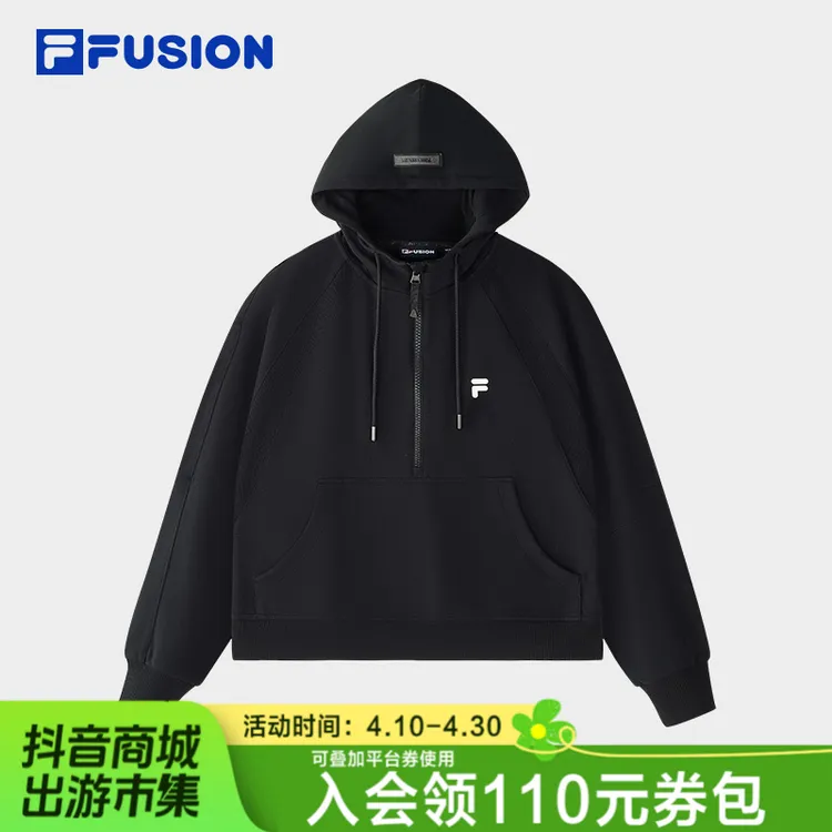 FILA斐乐潮流运动连帽卫衣女款宽松休闲长袖上衣春季T11W446208F