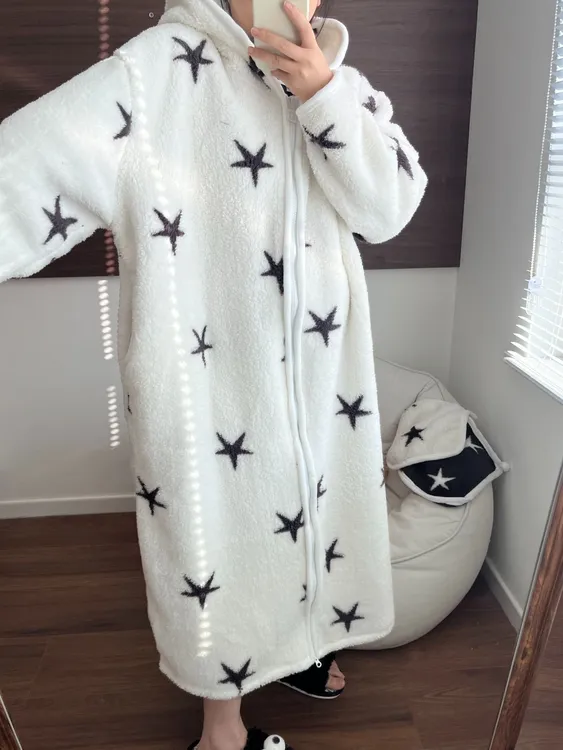 珊瑚绒睡衣女款秋冬季2025新款加绒加厚连帽睡裙长款家居服可外穿