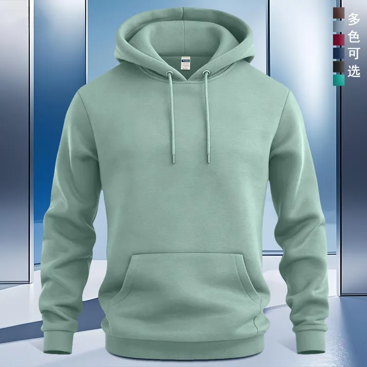 秋冬基础款男士纯色宽松连帽防风卫衣男女美式情侣款运动套头外套