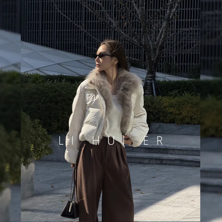 LiHuiEr李慧儿【北国的雪】2025冬款舒适保暖米白色羽绒服S1016