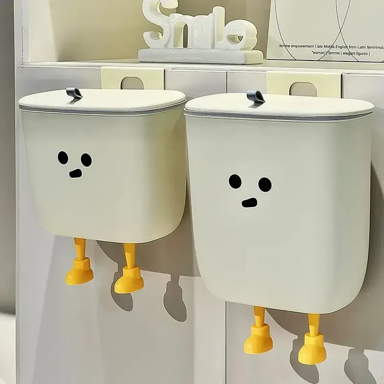 厨房壁挂垃圾桶翻盖式大容量可爱家用创意收纳免打孔带盖免弯腰