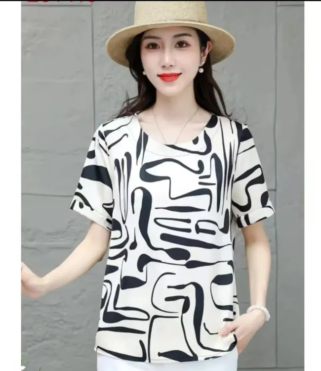 【反季清仓】2025显瘦洋气夏季新款印花圆领女装短袖T恤女士