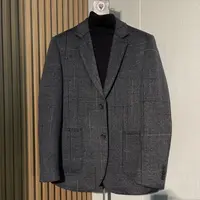 男士商务休闲百搭冬季加厚保暖平驳领西装外套/88991-1