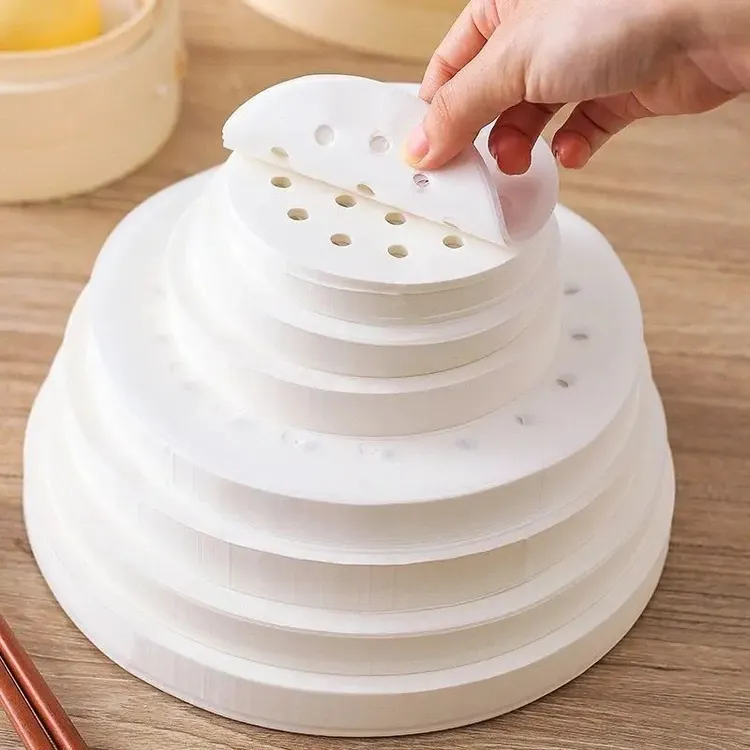 食品接触蒸笼纸家用一次性垫纸小笼包蒸笼垫硅油纸烘焙蒸包子馒头
