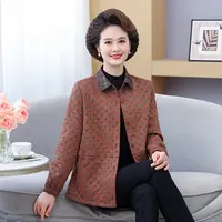 秋季新款时尚翻领洋气加大码中老年夹克宽松休闲百搭上衣#580