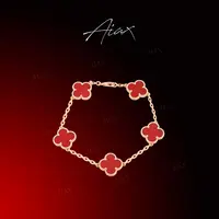 AIAX 925银镀K金夏上新【阿罕布拉】轻奢气质经典四叶手链TSS7213