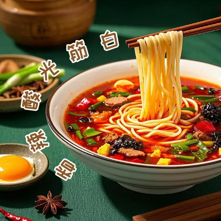 陕西岐山臊子面水煮酸汤臊子面方便速食方便面酸汤面袋装