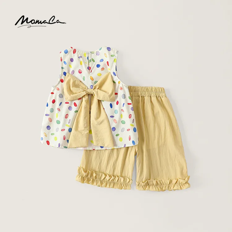 MOMOCO女童新款夏季时尚满印波点多巴胺薄款甜美套装77630578238