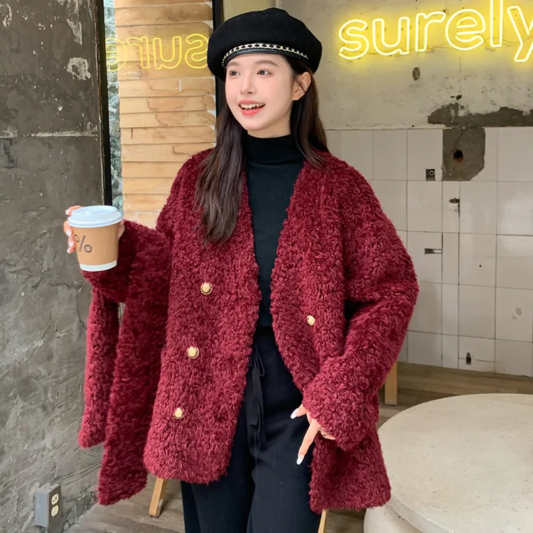 环保皮草外套配围巾P215K328