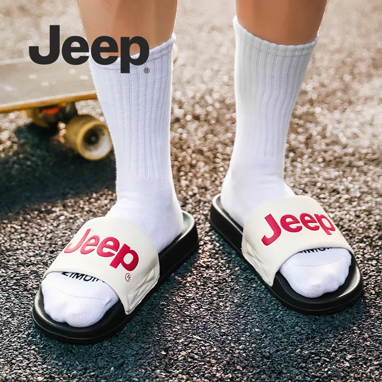 JEEP/吉普拖鞋情侣时尚休闲外穿防滑户外夏季软底沙滩一字拖