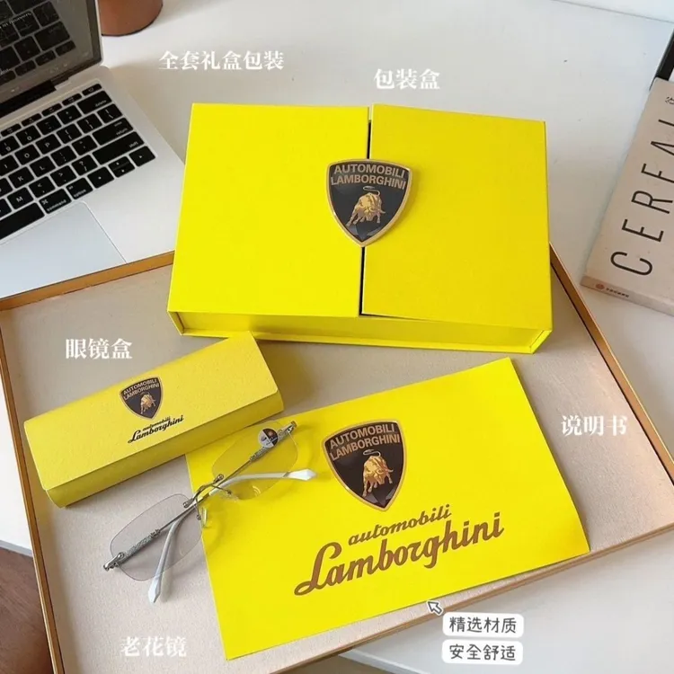 【正品】兰博基尼联名老花眼睛自动变焦防蓝光无镜框超轻老花镜新款