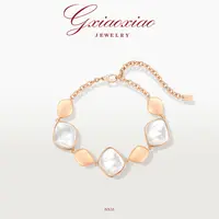 G XIAOXIAO 镀K金【云影】时尚气质简约百搭方形手链 NS31