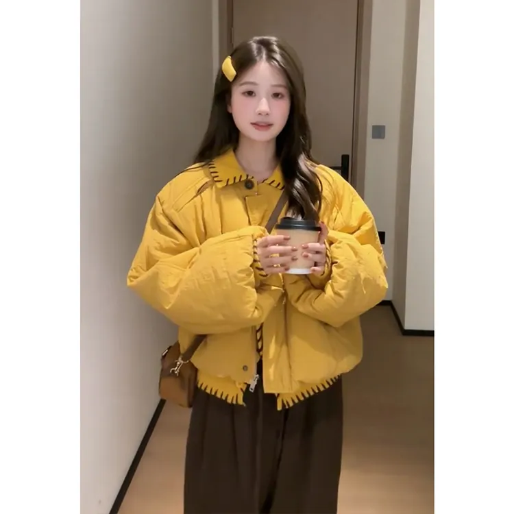 韩系学院风减龄百搭棉服外套女秋冬季高级感超好看加厚保暖面包服