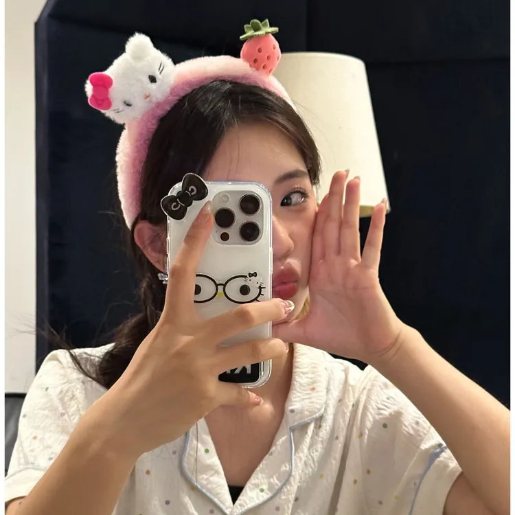元气满满通少女风可爱甜美女发箍秋冬简约宽边头箍小猫粉色ins