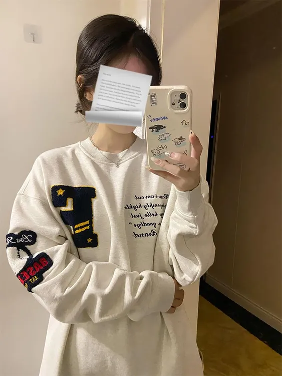 卫衣春秋款女宽松休闲韩版薄款小众百搭学院风纯棉冬季加绒打底衫