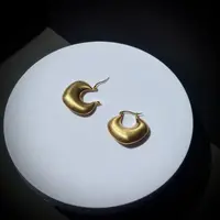铜合金耳饰 爱心拉丝耳环 小众高级感哑光质感百搭金属耳扣