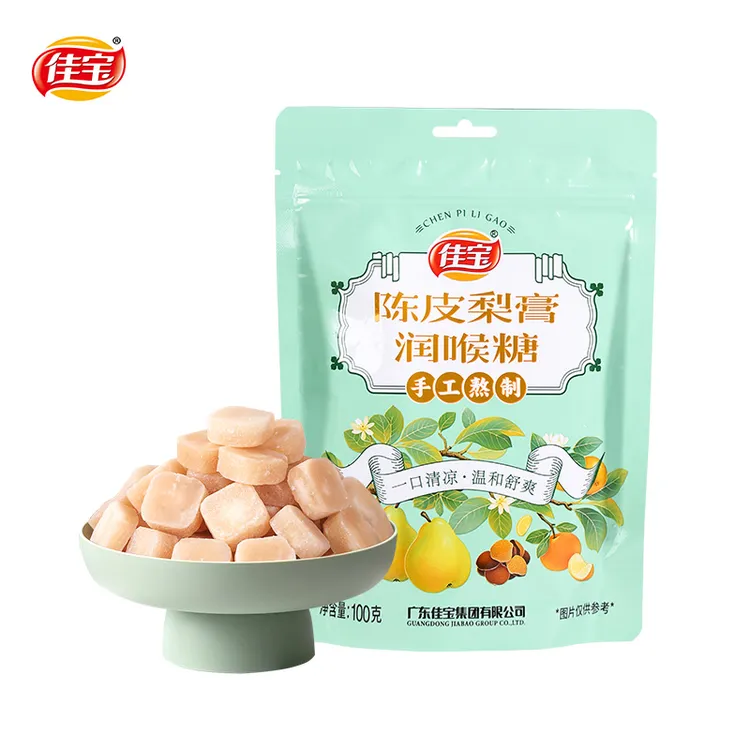 佳宝陈皮梨膏润喉糖100g手工熬制儿童草本清凉薄荷糖果小包装零食