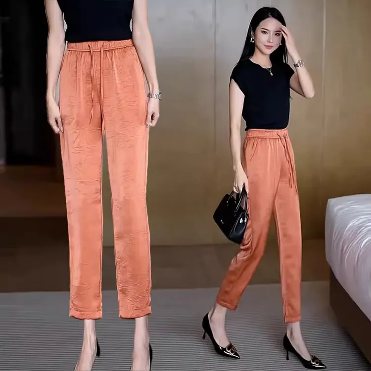 俞兆林九分裤女2025夏季新款高腰通勤薄款休闲百搭显瘦时尚哈伦裤