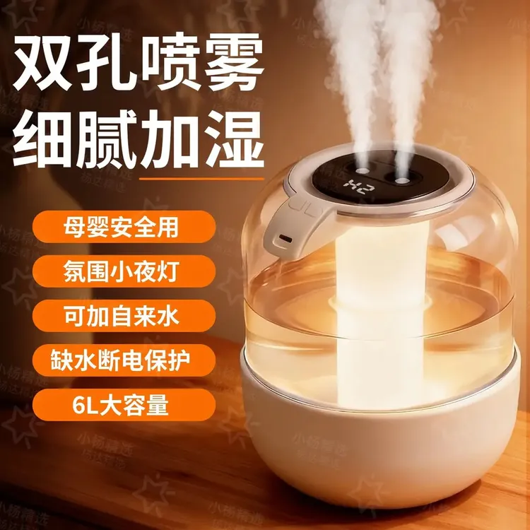 加湿器家用大容量双孔喷雾静音办公室空气加湿器孕妇婴儿卧室专用