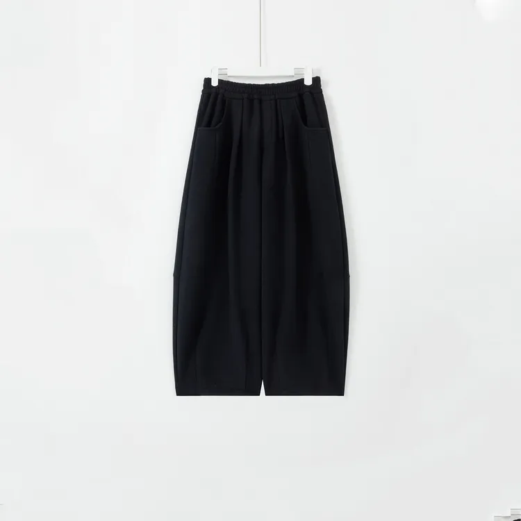 几里与麻 休闲复古羊毛呢灯笼裤加绒 裤长96 2112811