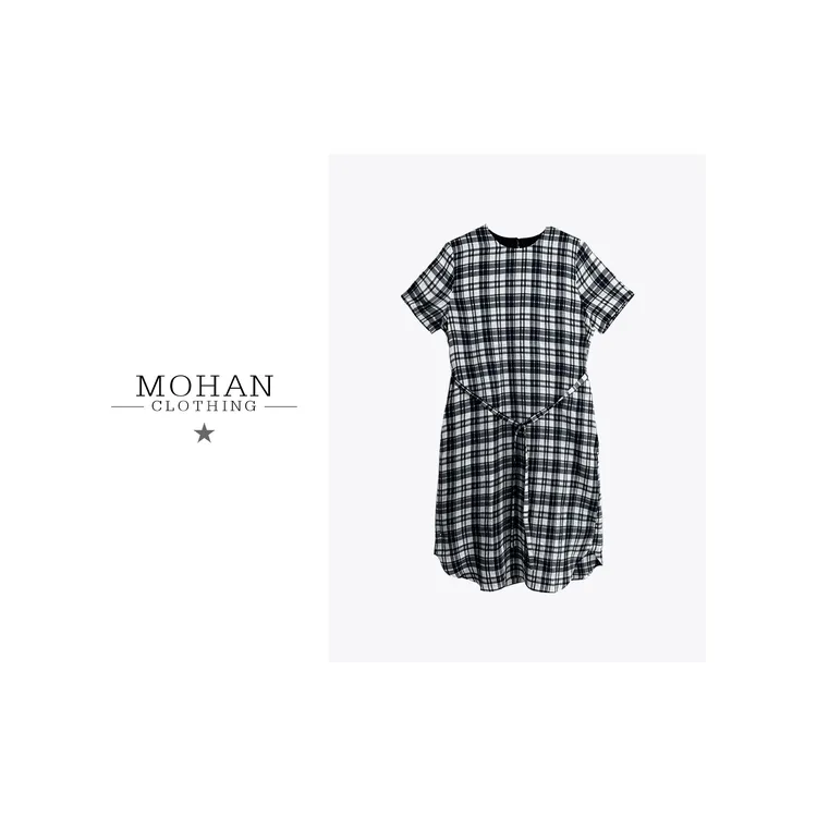 CLOTHING/墨含高奢时尚潮流气质优雅休闲百搭中长款连衣裙AMF221