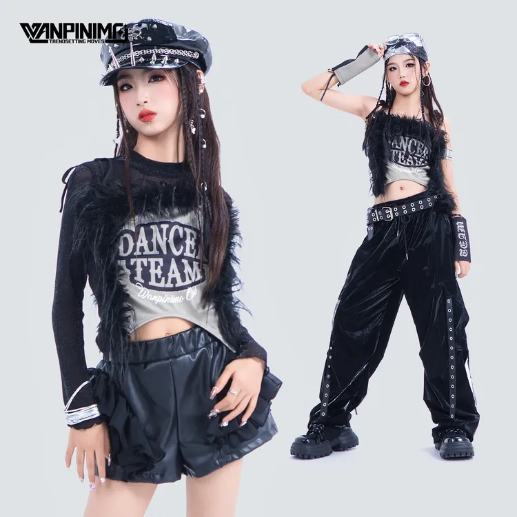 顽皮尼莫街舞走秀潮酷爵士舞女童服装秋冬女团甜酷jazz演出服J406