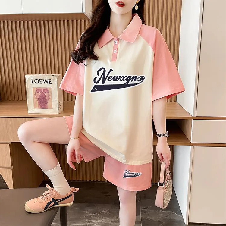 休闲运动套装显瘦短裤洛丽塔海妖风高质感穿搭运动风小个子洋气