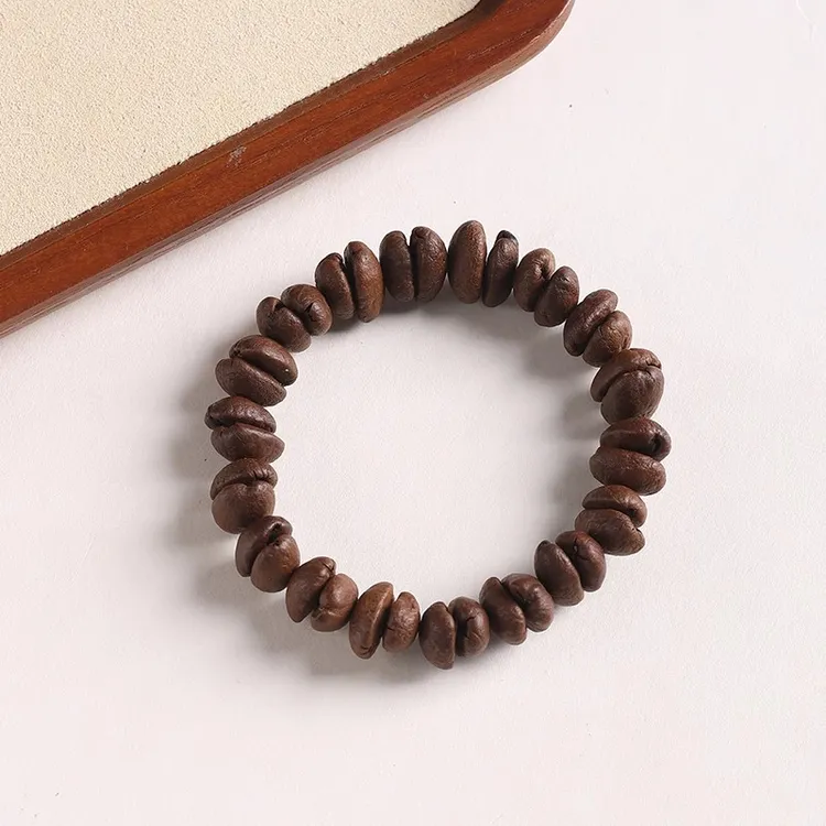 手链 咖啡豆倍精神! 咖啡豆串珠手链小众设计手饰手串