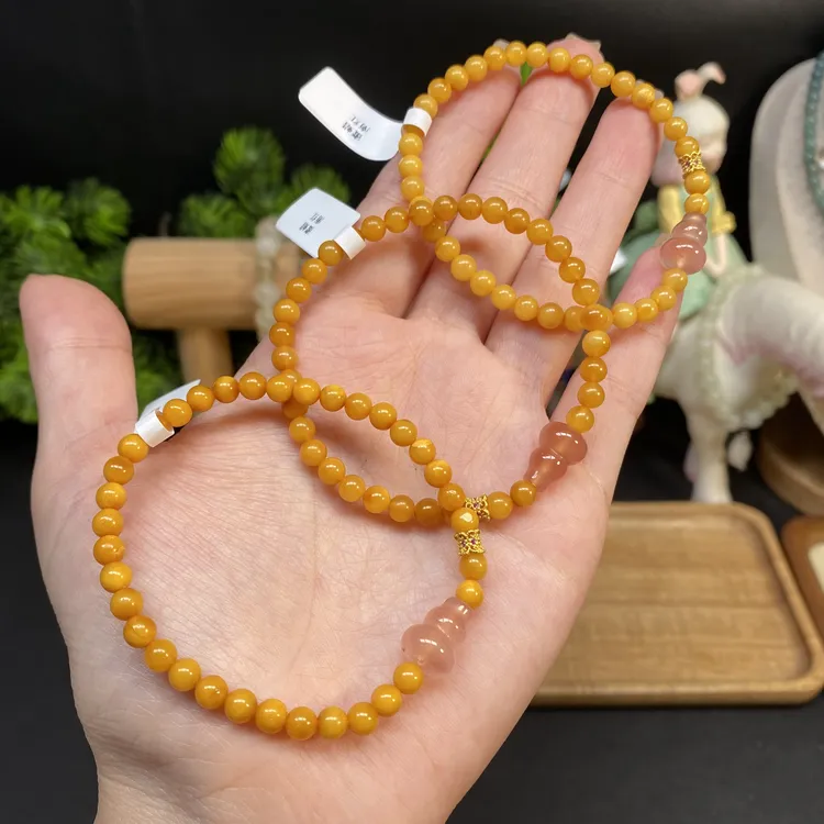 【蜜蜡4.6m手串】A1113搭配南红葫芦路路通精美饰品多样性发一