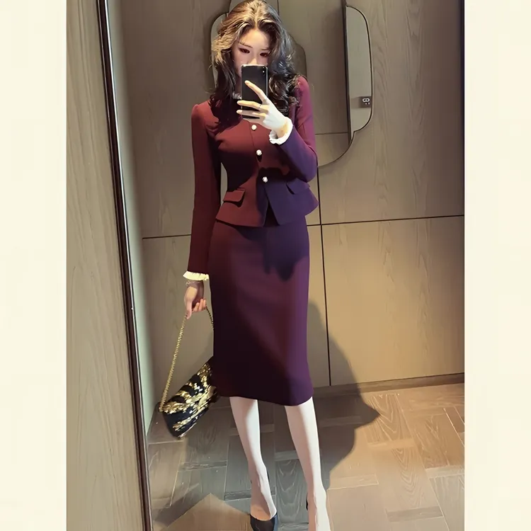 秋冬贵气感御姐套装重要场合巨好看的大方得体职场正式西装套装