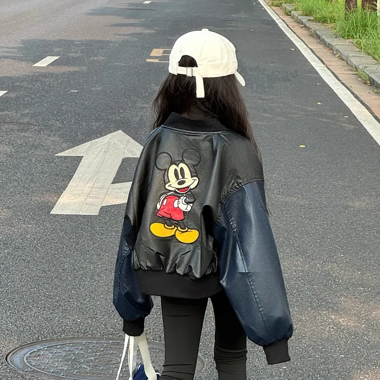 女童辣酷风套装2025新款女孩春秋韩版皮衣夹克衫儿童鲨鱼裤两件套