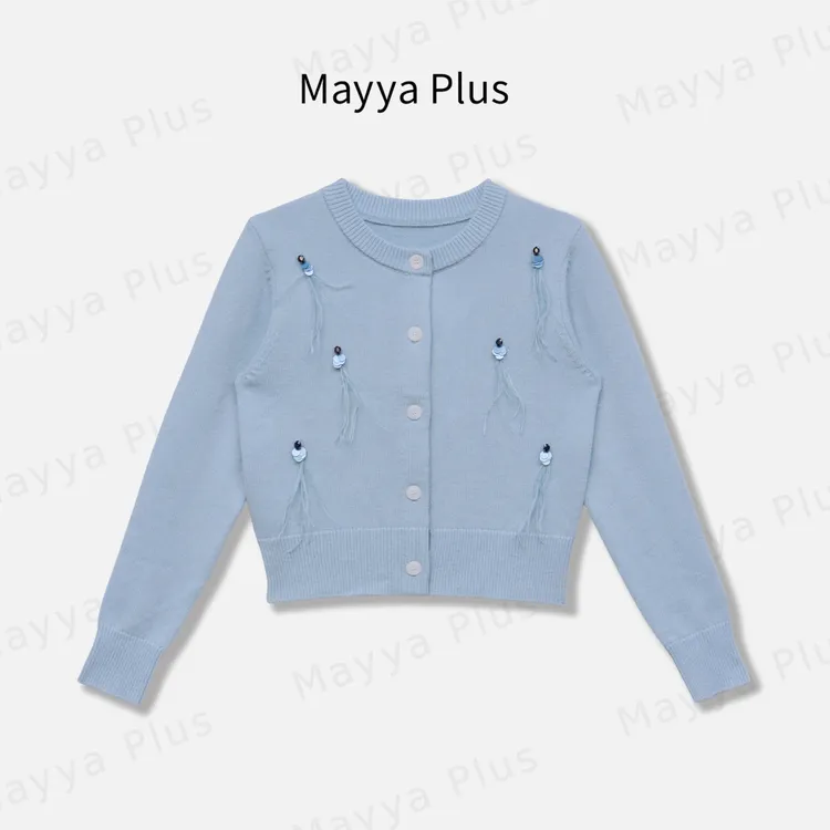 【多面温柔】Mayya Plus麦芽定制气质流光风设计感针织开衫32546763