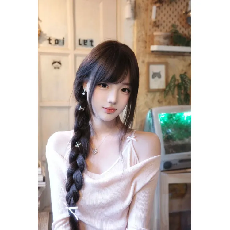 【粉莓心事】韩系甜美少女2025秋季假两件荡领针织上衣配休闲裤套装