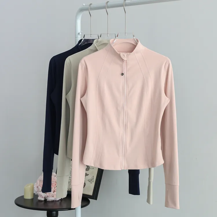 秋冬速干瑜伽外套女时尚高级感修身轻盈防风立领健身跑步运动上衣